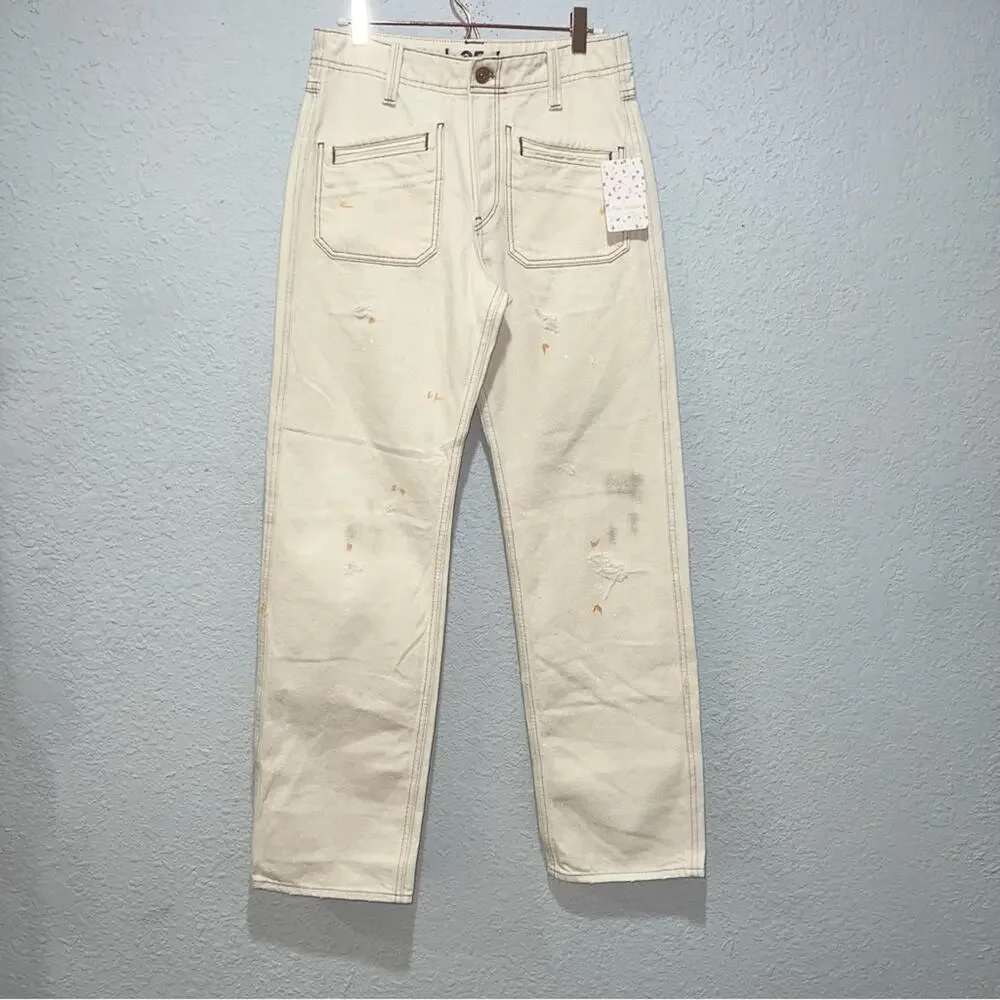 Free People Go Easy Womens Denim Distressed Bootcut Jeans